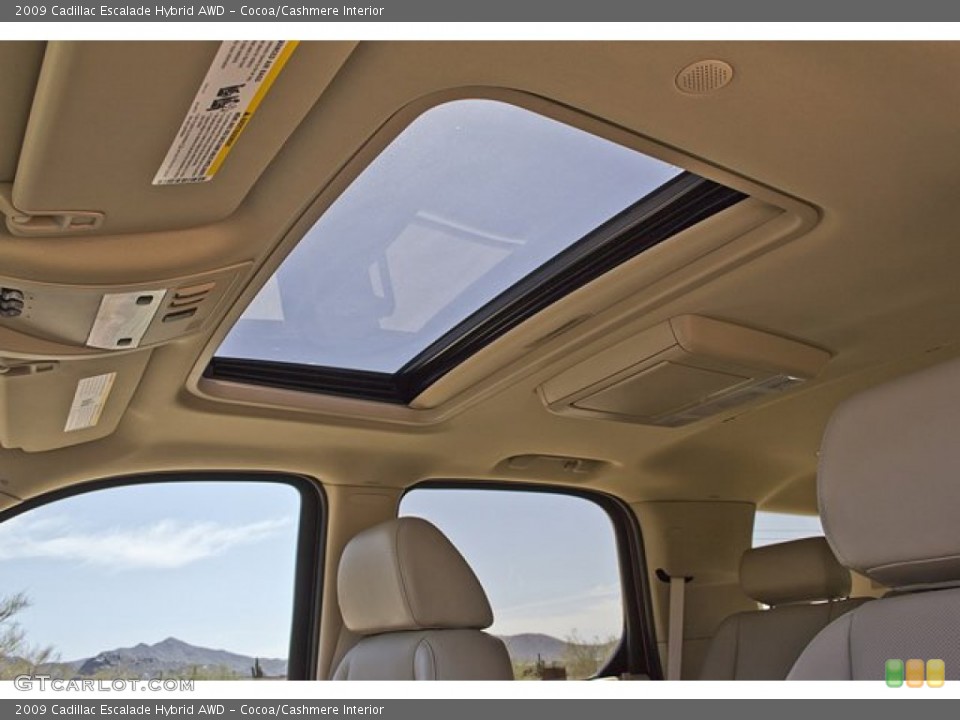 Cocoa/Cashmere Interior Sunroof for the 2009 Cadillac Escalade Hybrid AWD #63213150