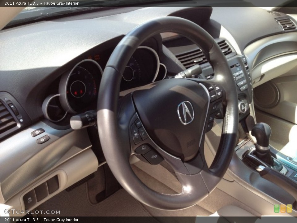 Taupe Gray Interior Steering Wheel for the 2011 Acura TL 3.5 #63214551