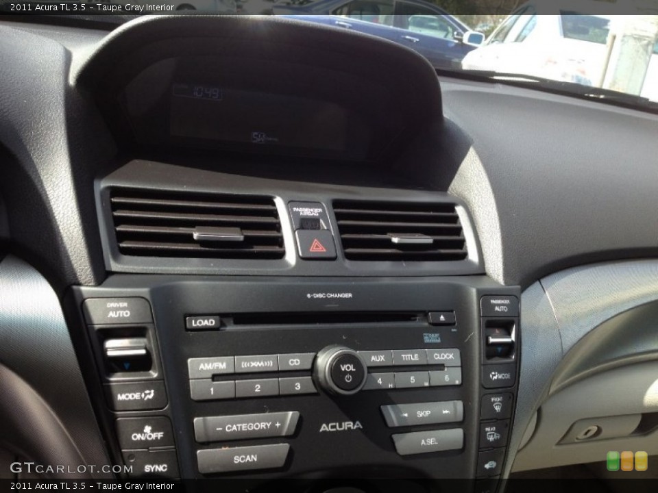 Taupe Gray Interior Controls for the 2011 Acura TL 3.5 #63214560