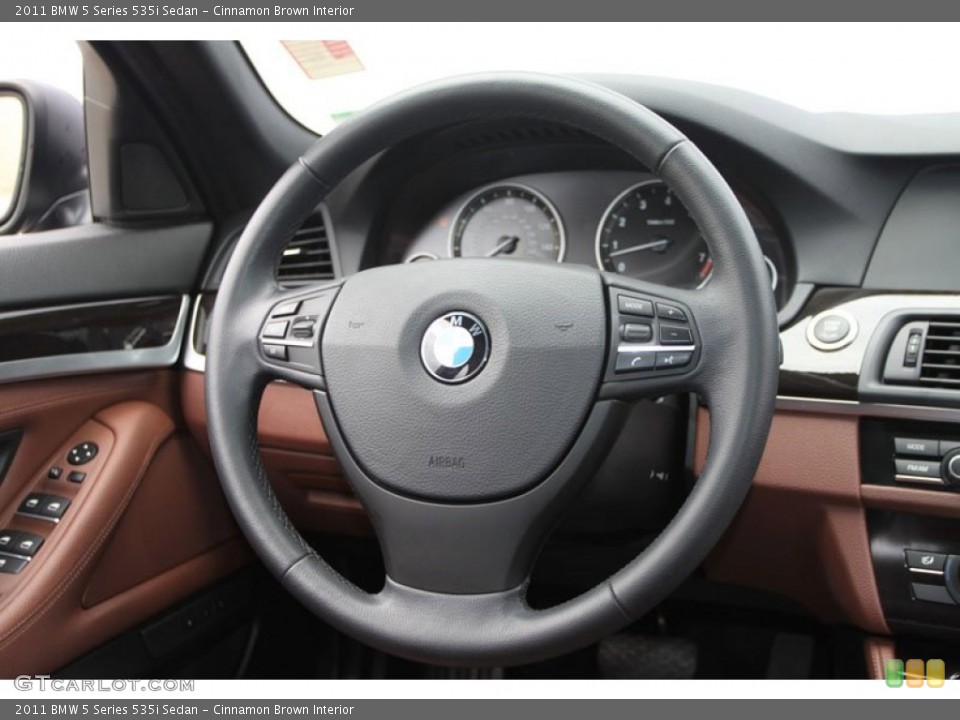 Cinnamon Brown Interior Steering Wheel for the 2011 BMW 5 Series 535i Sedan #63219576