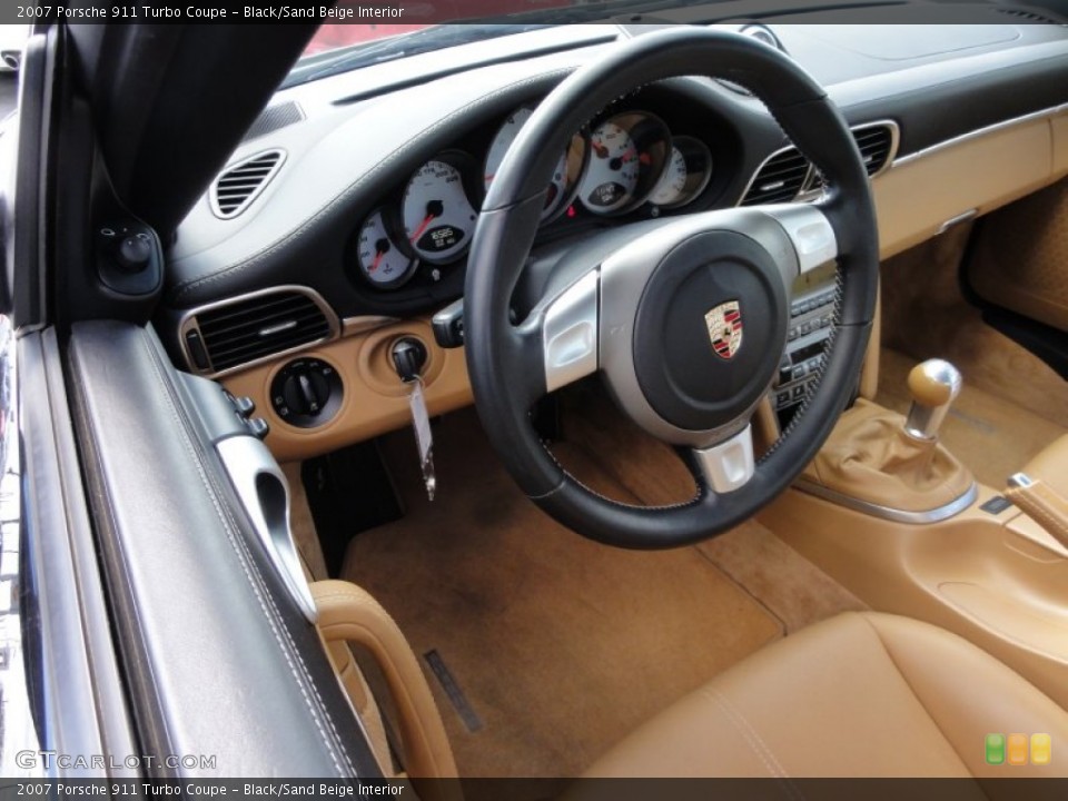 Black/Sand Beige Interior Steering Wheel for the 2007 Porsche 911 Turbo Coupe #63226095