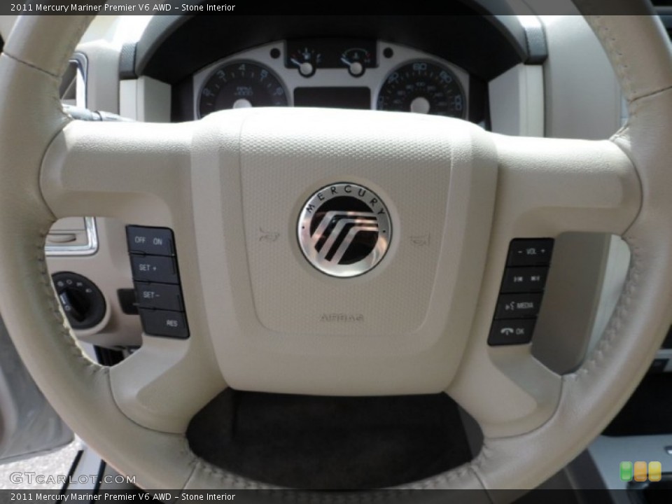Stone Interior Steering Wheel for the 2011 Mercury Mariner Premier V6 AWD #63234894