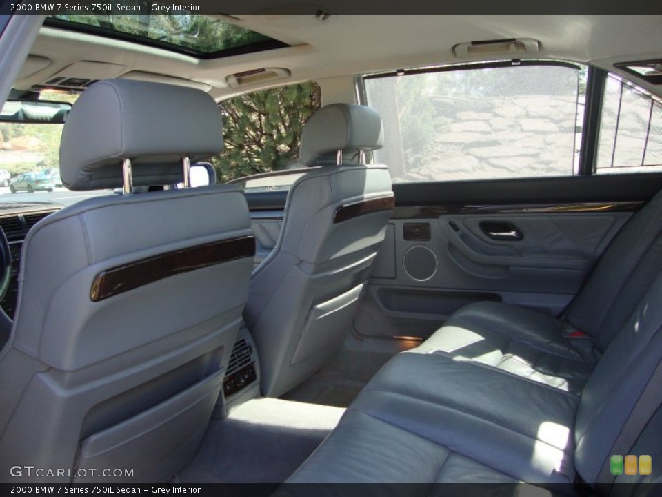 Grey Interior Rear Seat for the 2000 BMW 7 Series 750iL Sedan #63238539