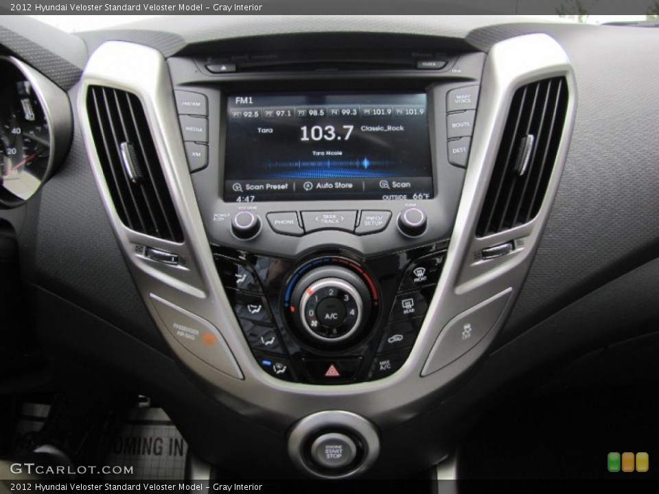 Gray Interior Controls for the 2012 Hyundai Veloster  #63240012