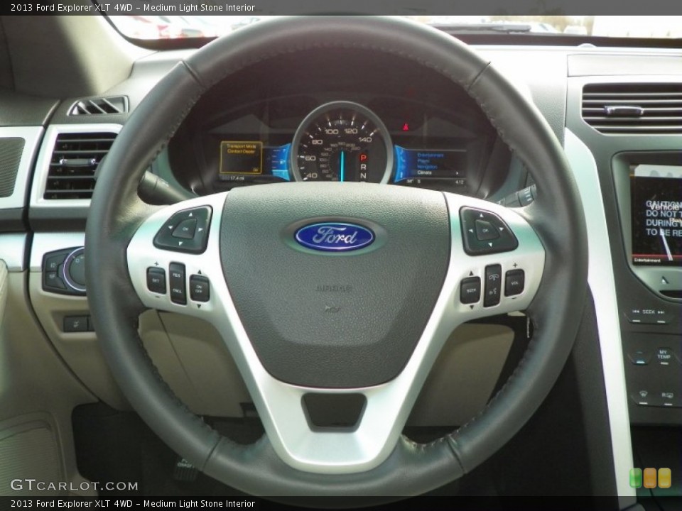 Medium Light Stone Interior Steering Wheel for the 2013 Ford Explorer XLT 4WD #63240435