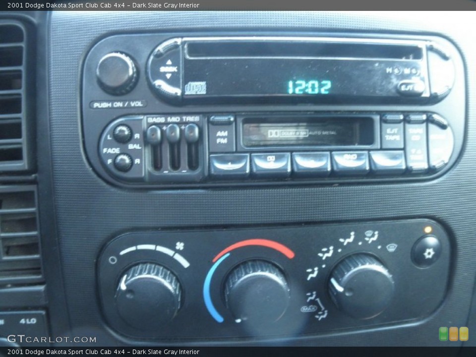Dark Slate Gray Interior Controls for the 2001 Dodge Dakota Sport Club Cab 4x4 #63259282