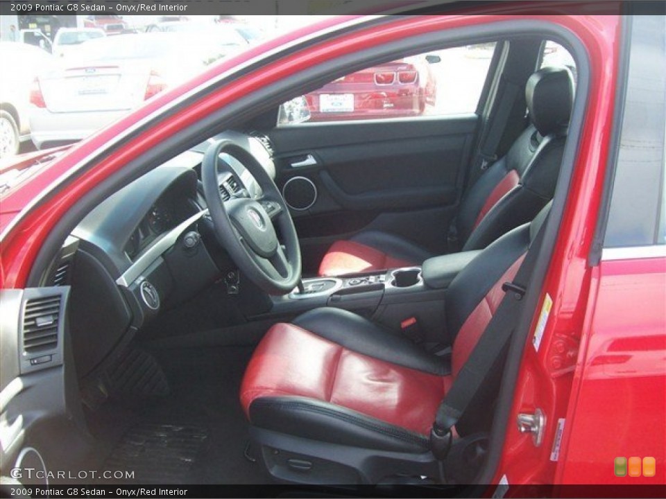 Onyx/Red Interior Front Seat for the 2009 Pontiac G8 Sedan #63261382