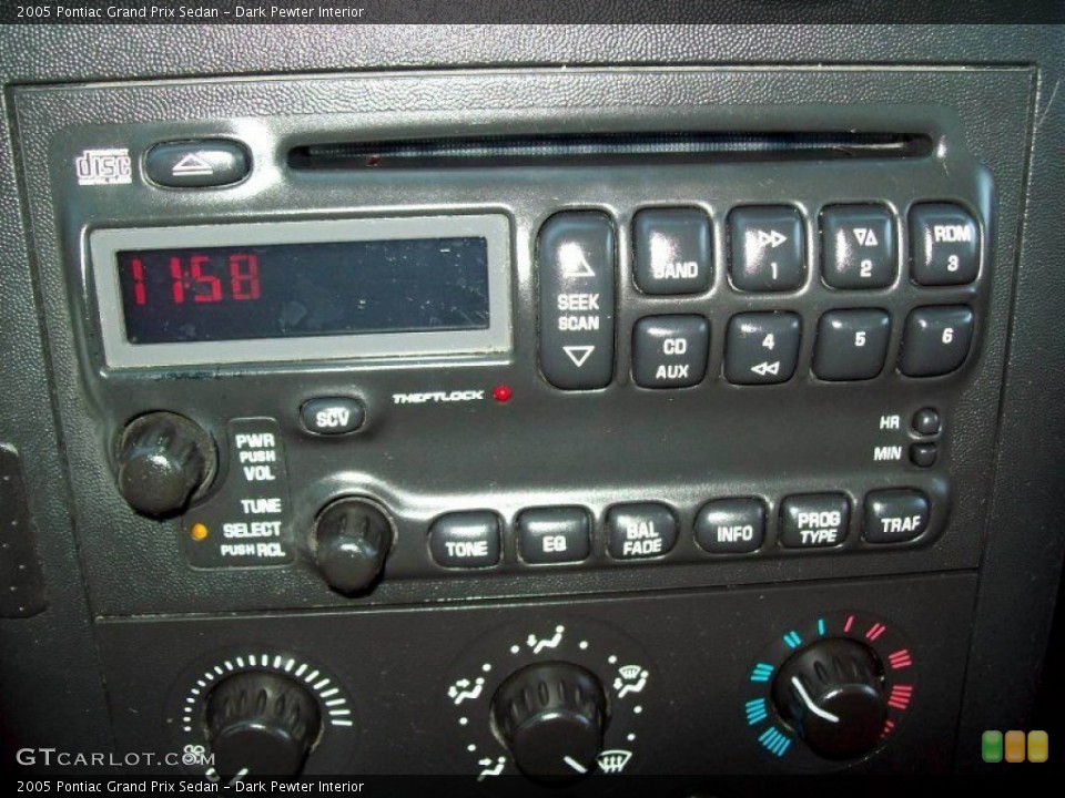 Dark Pewter Interior Controls for the 2005 Pontiac Grand Prix Sedan #63262522