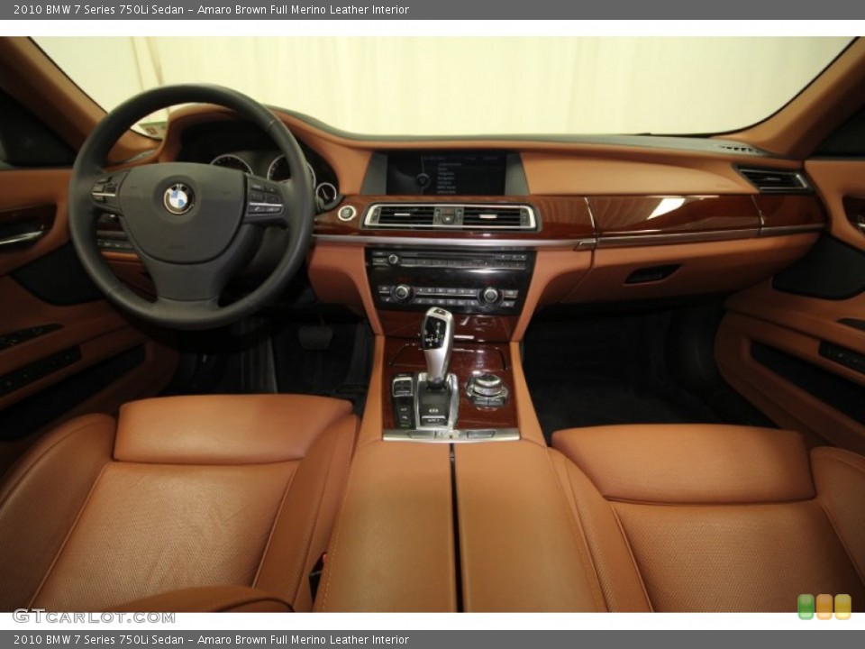 Amaro Brown Full Merino Leather Interior Dashboard for the 2010 BMW 7 Series 750Li Sedan #63266518