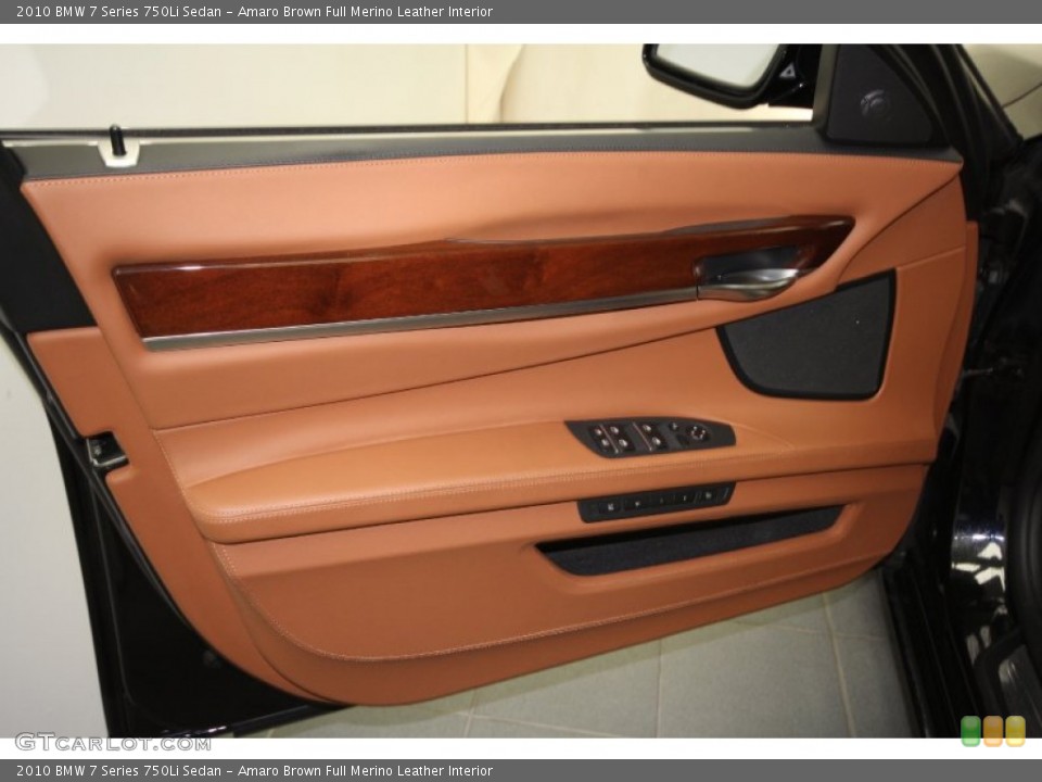 Amaro Brown Full Merino Leather Interior Door Panel for the 2010 BMW 7 Series 750Li Sedan #63266617