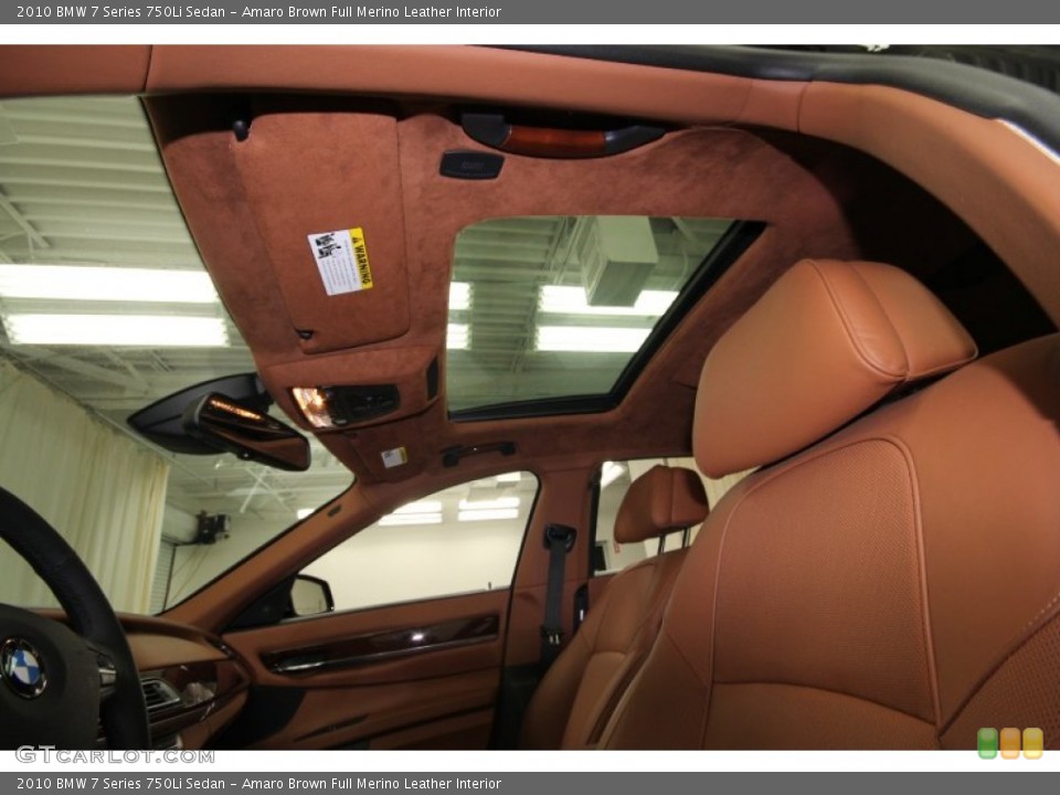 Amaro Brown Full Merino Leather Interior Sunroof for the 2010 BMW 7 Series 750Li Sedan #63266740
