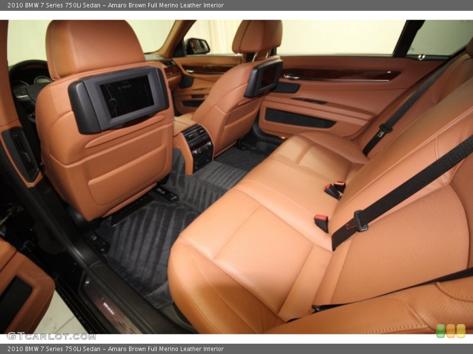 Amaro Brown Full Merino Leather Interior Rear Seat for the 2010 BMW 7 Series 750Li Sedan #63266758
