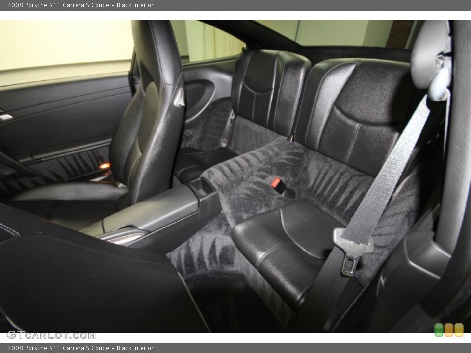 Black Interior Rear Seat for the 2008 Porsche 911 Carrera S Coupe #63272110