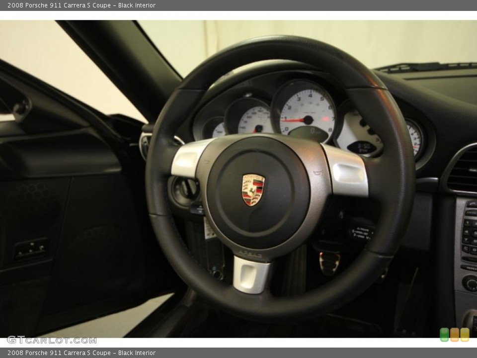 Black Interior Steering Wheel for the 2008 Porsche 911 Carrera S Coupe #63272221