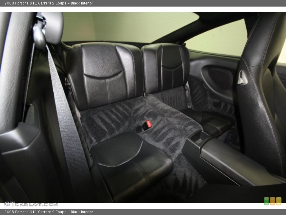 Black Interior Rear Seat for the 2008 Porsche 911 Carrera S Coupe #63272236