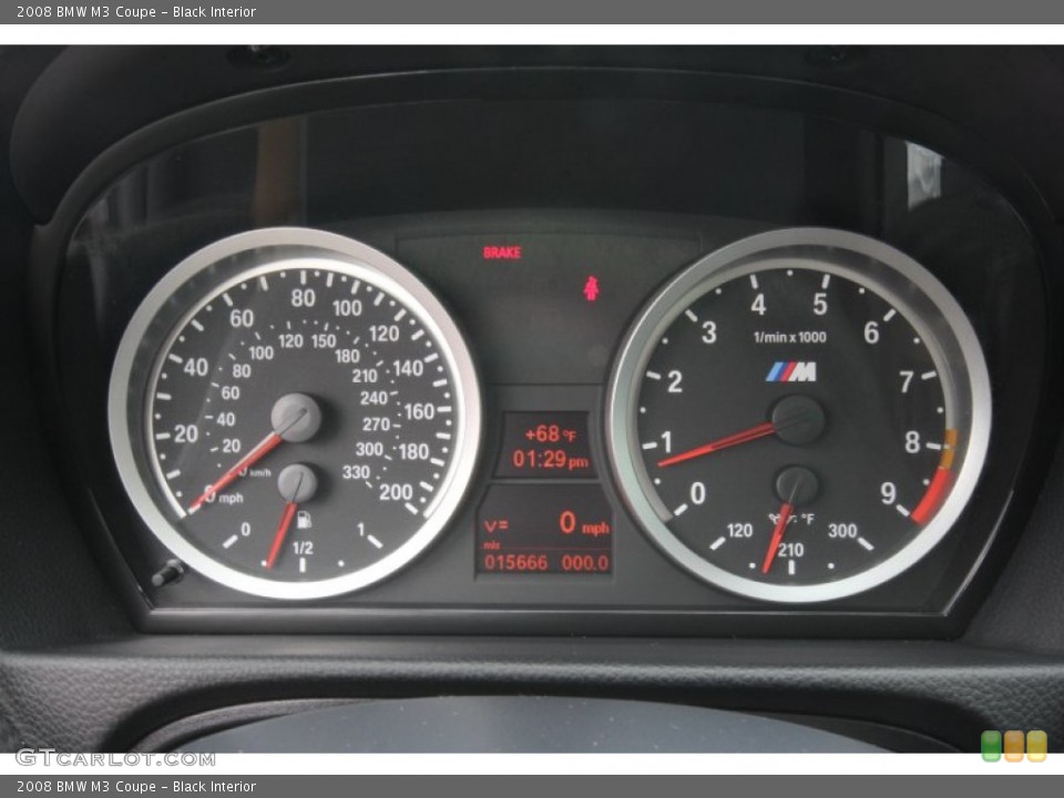 Black Interior Gauges for the 2008 BMW M3 Coupe #63272710
