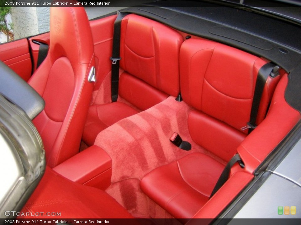 Carrera Red Interior Rear Seat for the 2008 Porsche 911 Turbo Cabriolet #63282805