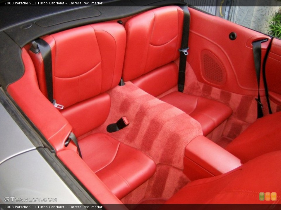 Carrera Red Interior Rear Seat for the 2008 Porsche 911 Turbo Cabriolet #63282814