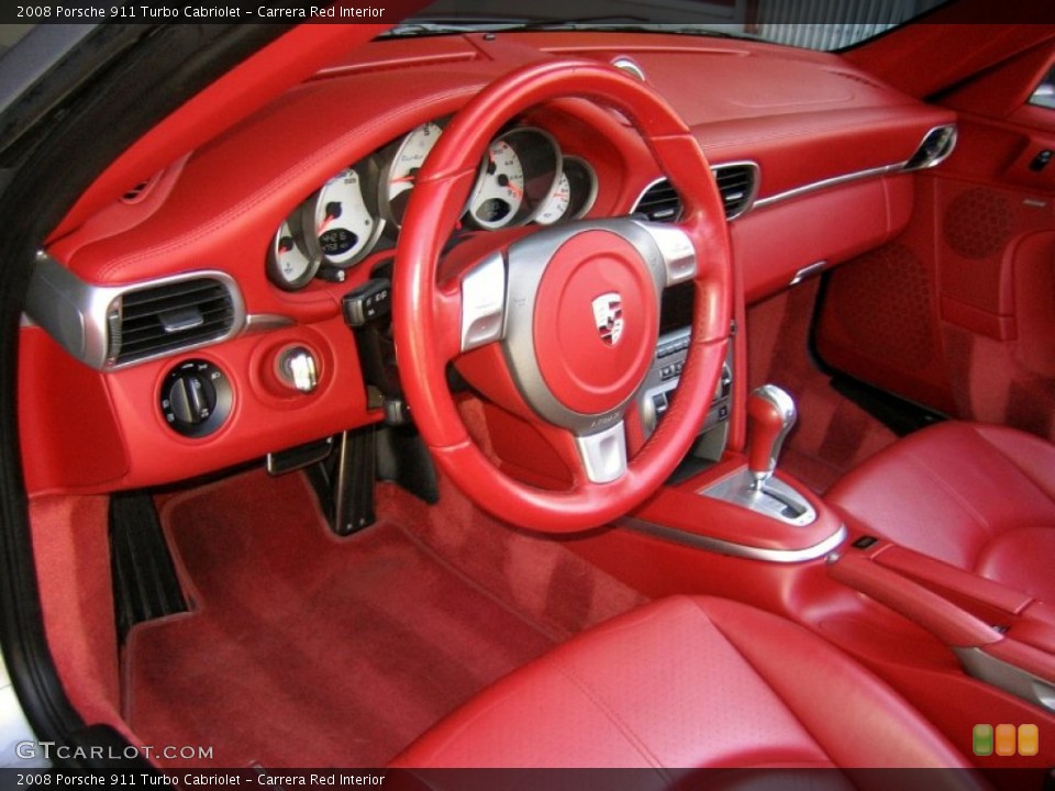 Carrera Red Interior Dashboard for the 2008 Porsche 911 Turbo Cabriolet #63282856
