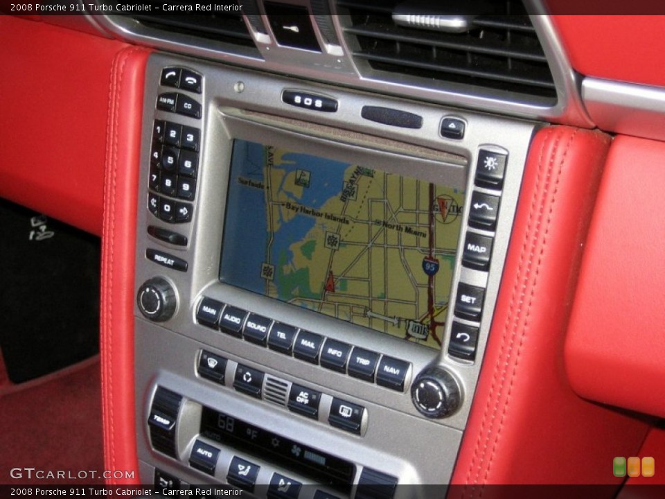Carrera Red Interior Navigation for the 2008 Porsche 911 Turbo Cabriolet #63282928