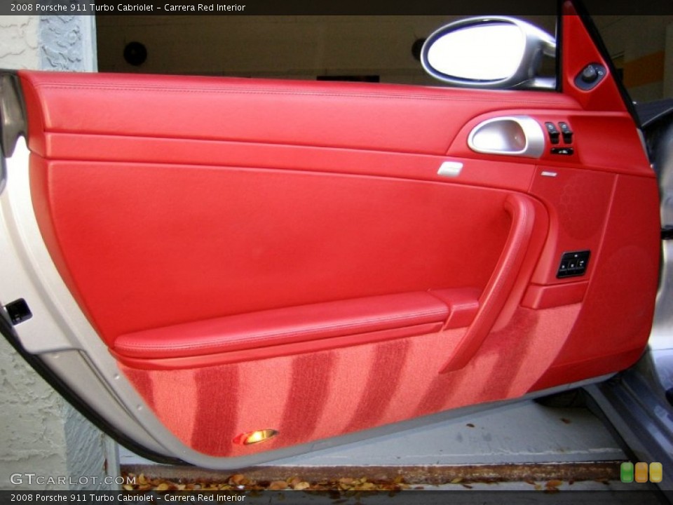 Carrera Red Interior Door Panel for the 2008 Porsche 911 Turbo Cabriolet #63282963