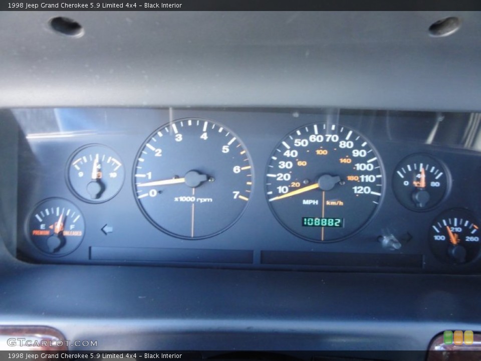 Black Interior Gauges for the 1998 Jeep Grand Cherokee 5.9 Limited 4x4 #63284152