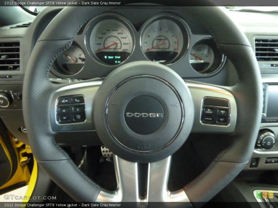 Dark Slate Gray Interior Steering Wheel for the 2012 Dodge Challenger SRT8 Yellow Jacket #63288728