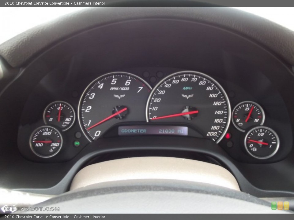 Cashmere Interior Gauges for the 2010 Chevrolet Corvette Convertible #63293107