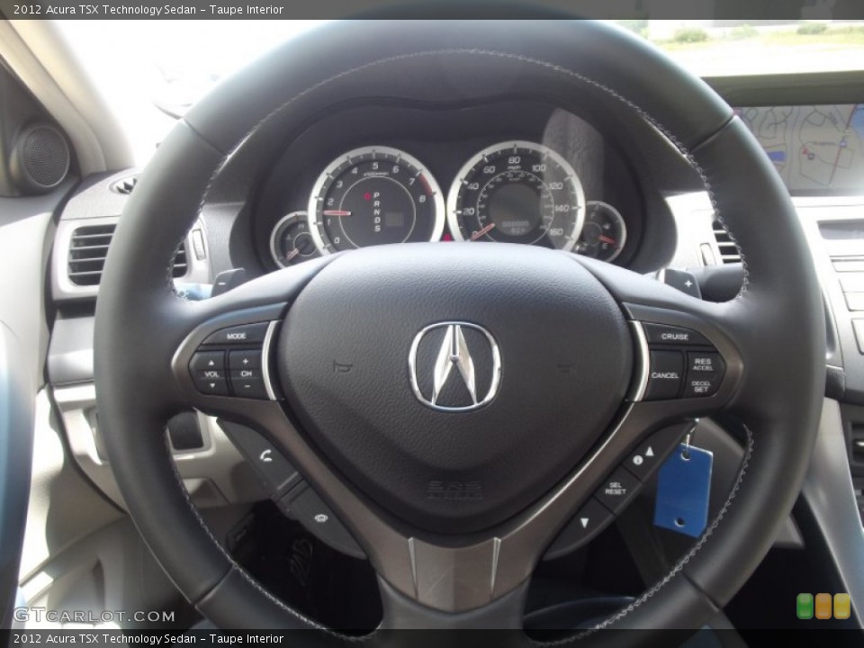 Taupe Interior Steering Wheel for the 2012 Acura TSX Technology Sedan #63293998