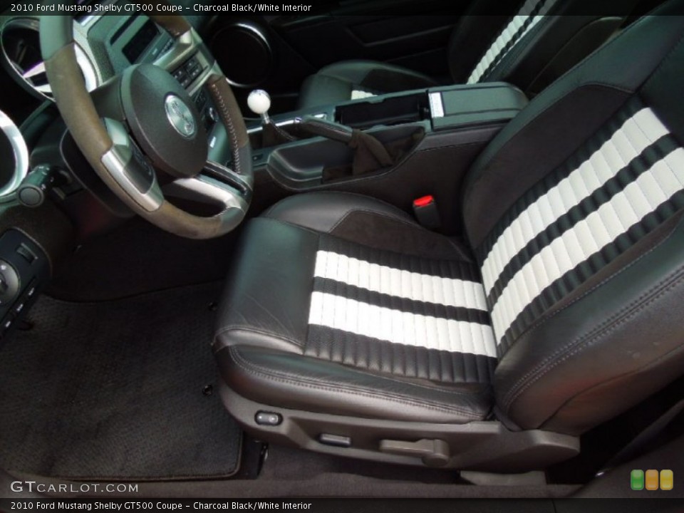 Charcoal Black/White Interior Photo for the 2010 Ford Mustang Shelby GT500 Coupe #63309785