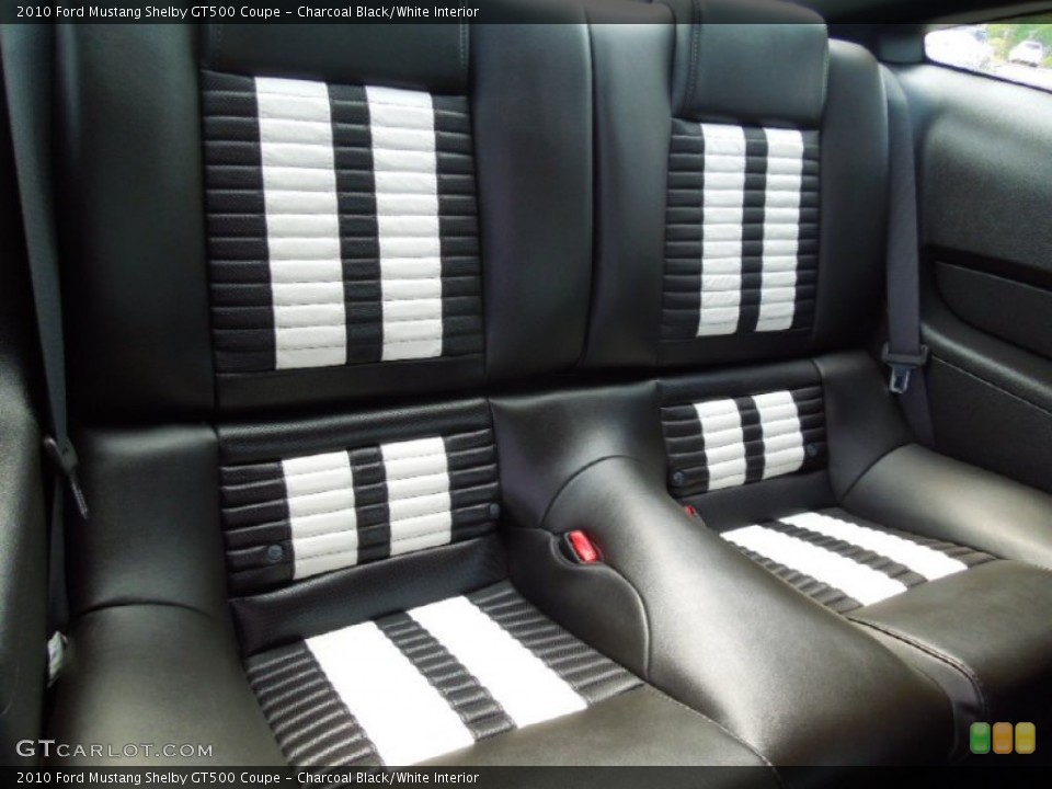 Charcoal Black/White Interior Rear Seat for the 2010 Ford Mustang Shelby GT500 Coupe #63309854