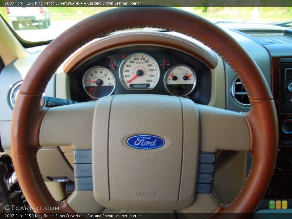 Castano Brown Leather Interior Steering Wheel for the 2007 Ford F150 King Ranch SuperCrew 4x4 #63310013