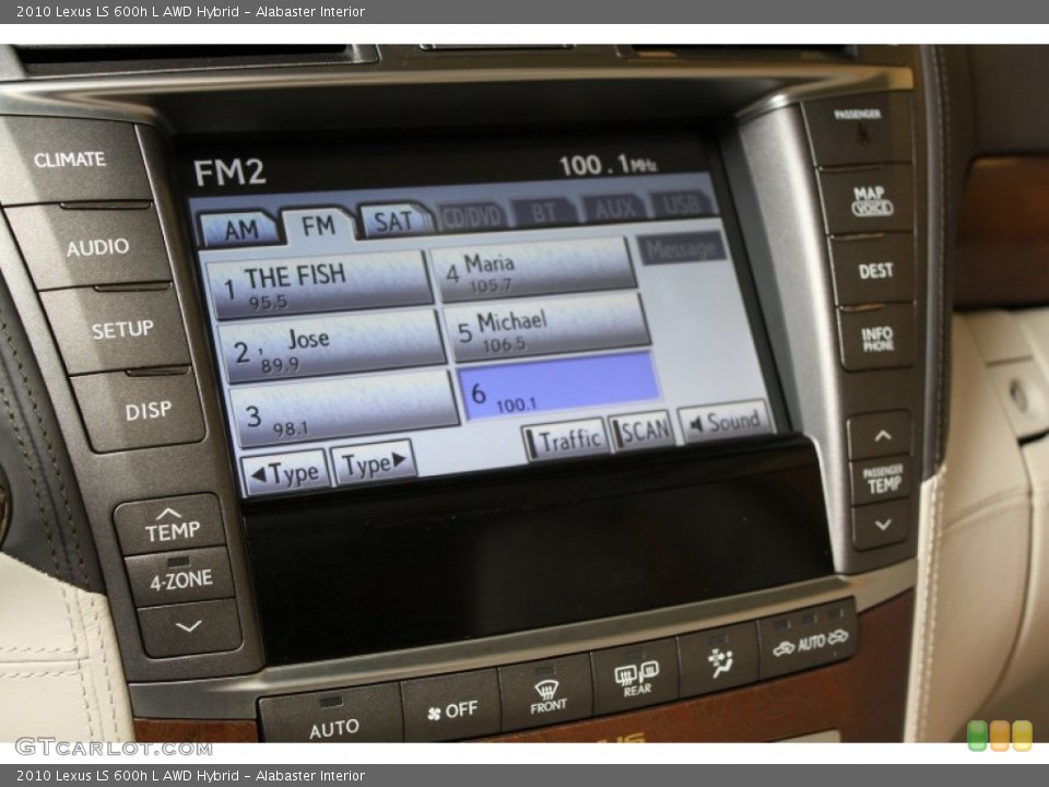 Alabaster Interior Controls for the 2010 Lexus LS 600h L AWD Hybrid #63327805