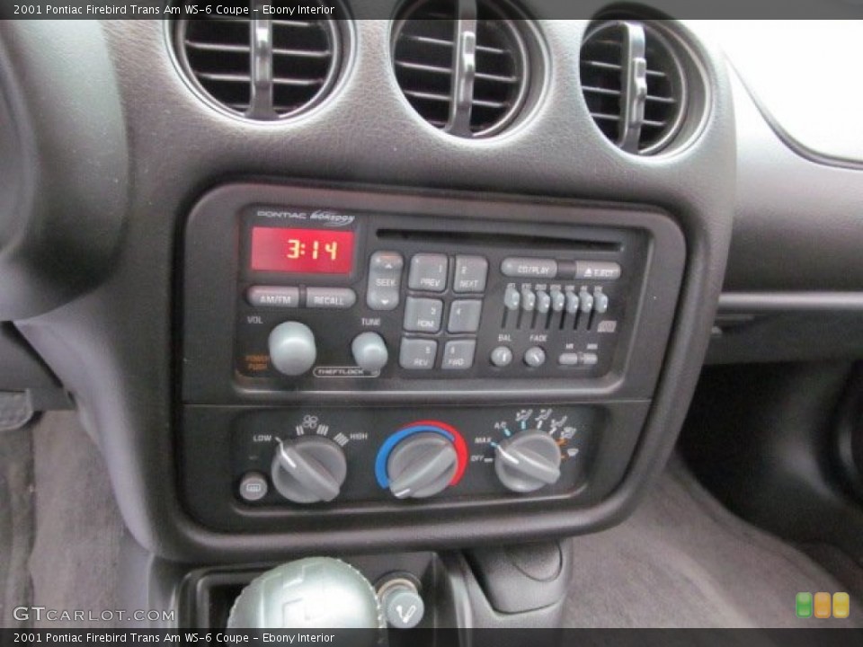 Ebony Interior Controls for the 2001 Pontiac Firebird Trans Am WS-6 Coupe #63331972