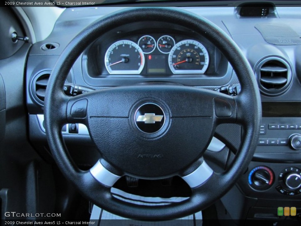 Charcoal Interior Steering Wheel for the 2009 Chevrolet Aveo Aveo5 LS #63334468
