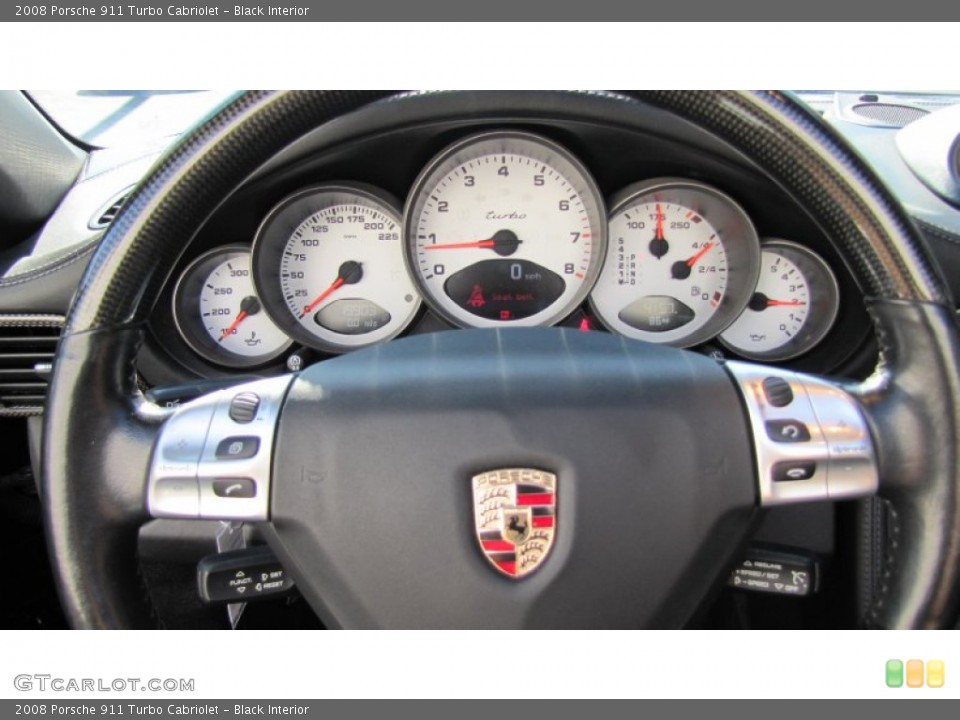 Black Interior Gauges for the 2008 Porsche 911 Turbo Cabriolet #63336080