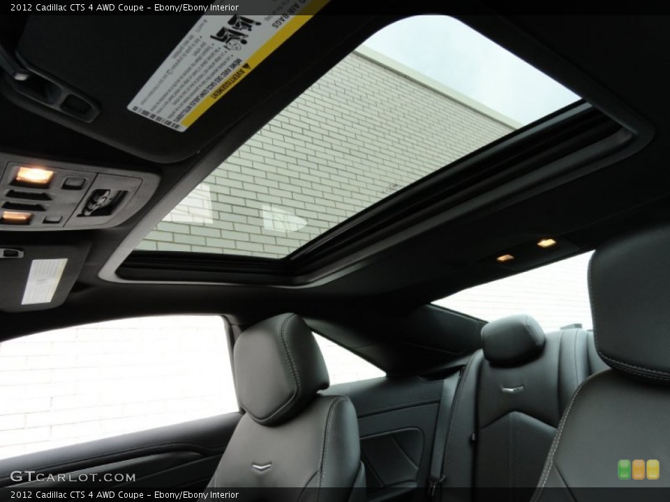 Ebony/Ebony Interior Sunroof for the 2012 Cadillac CTS 4 AWD Coupe #63343757