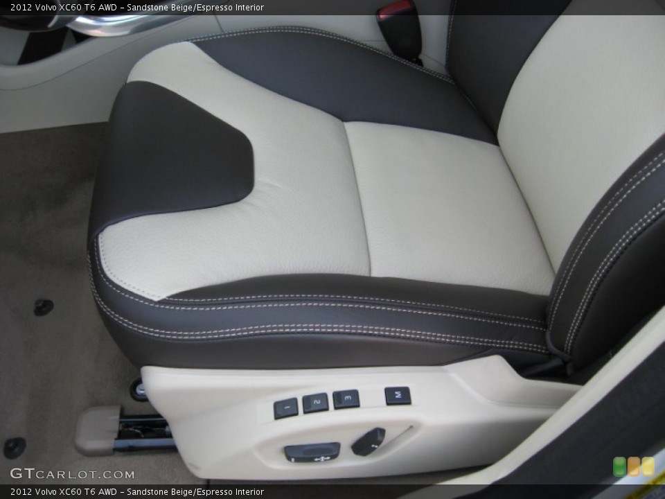 Sandstone Beige/Espresso Interior Front Seat for the 2012 Volvo XC60 T6 AWD #63347447