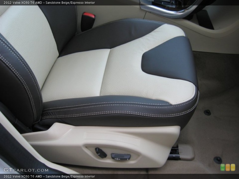 Sandstone Beige/Espresso Interior Front Seat for the 2012 Volvo XC60 T6 AWD #63347512