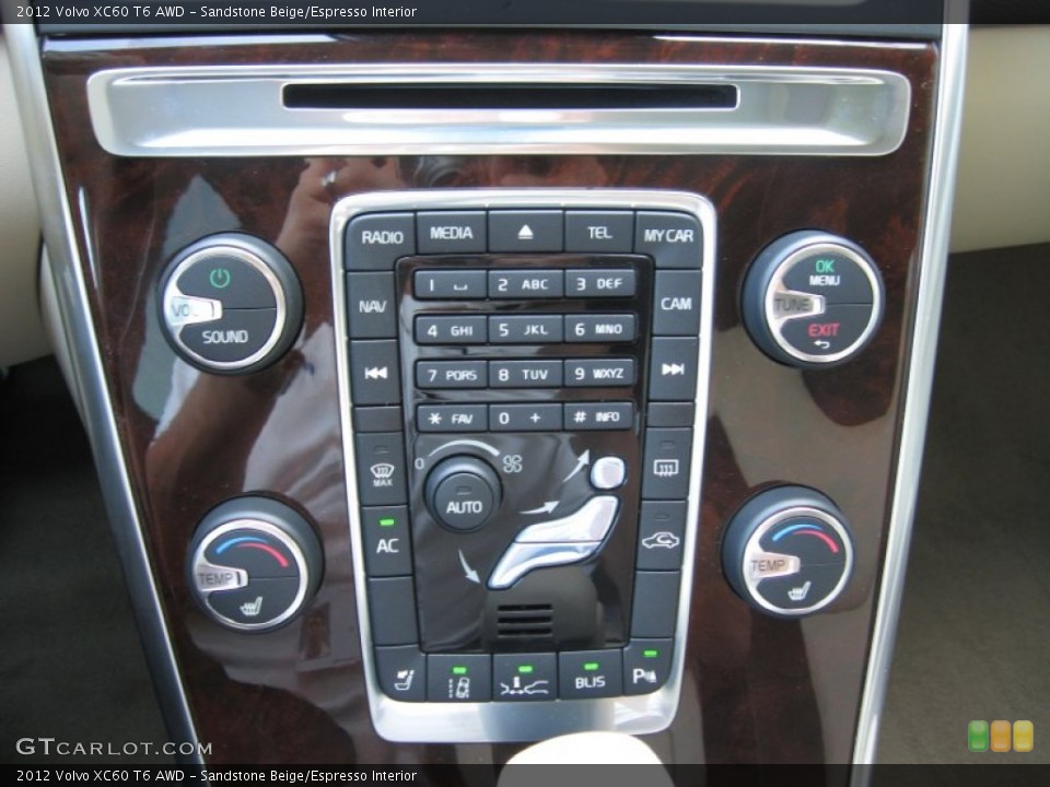 Sandstone Beige/Espresso Interior Controls for the 2012 Volvo XC60 T6 AWD #63347552