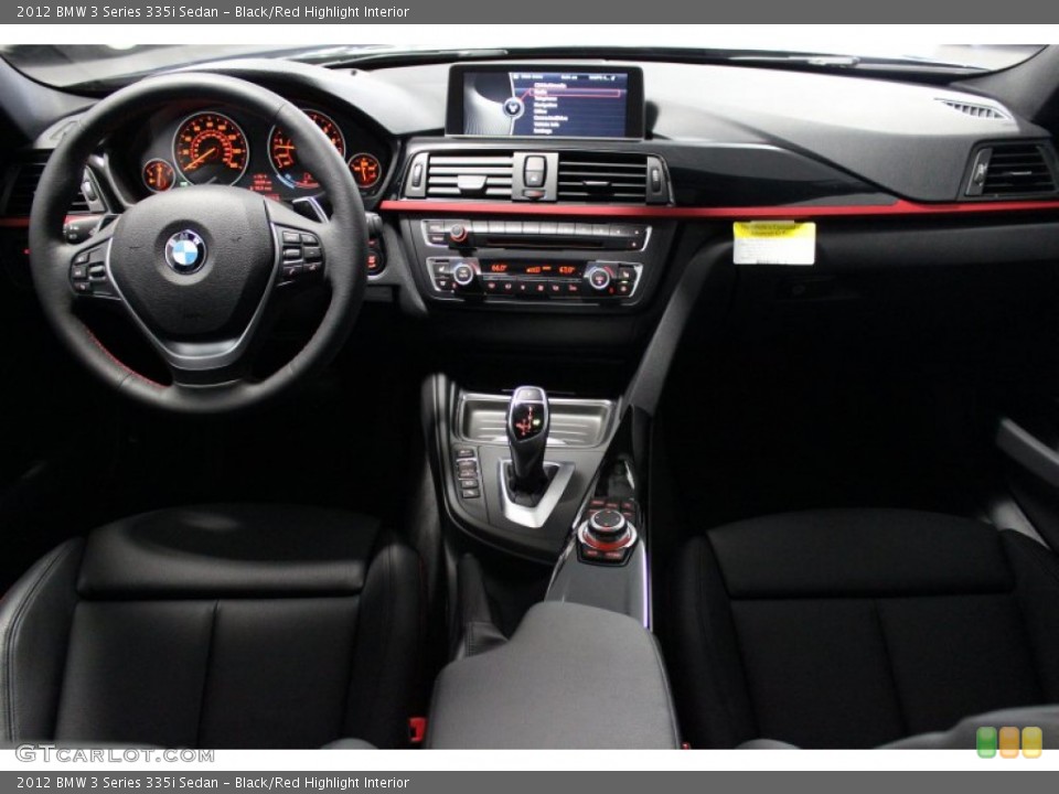 Black/Red Highlight Interior Dashboard for the 2012 BMW 3 Series 335i Sedan #63349622