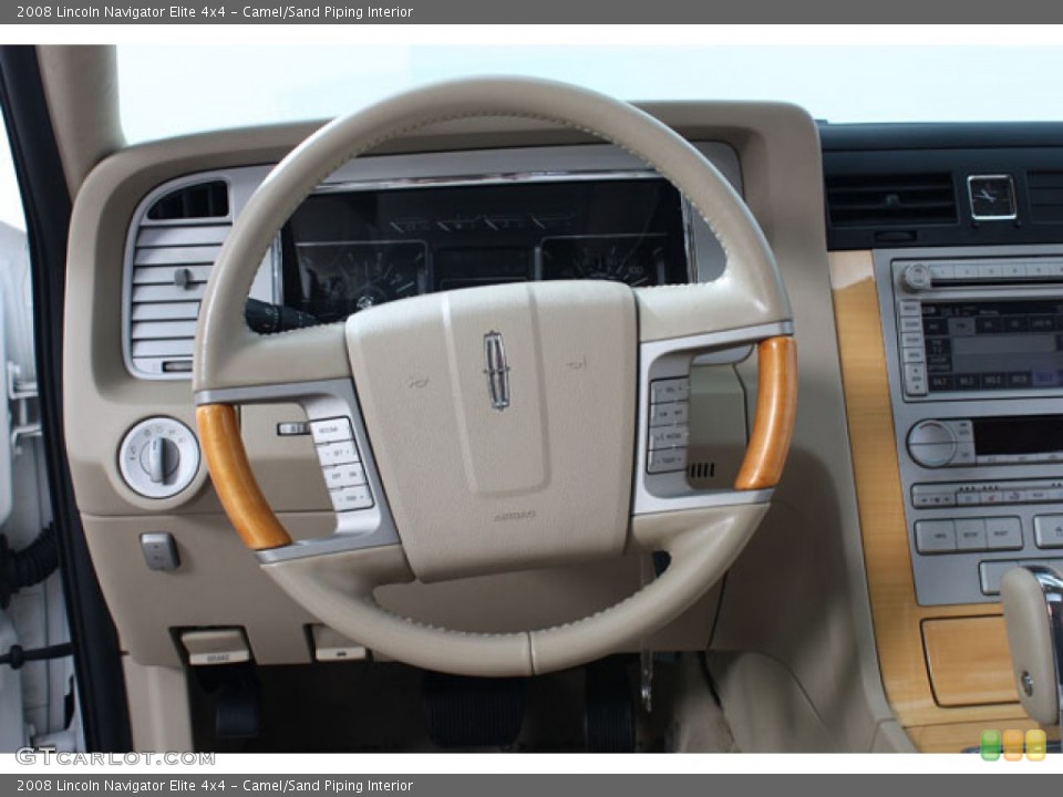 Camel/Sand Piping Interior Steering Wheel for the 2008 Lincoln Navigator Elite 4x4 #63352475