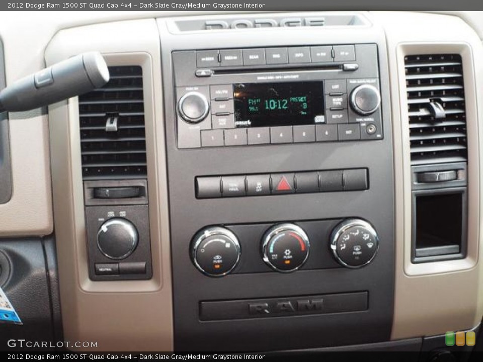Dark Slate Gray/Medium Graystone Interior Controls for the 2012 Dodge Ram 1500 ST Quad Cab 4x4 #63355405