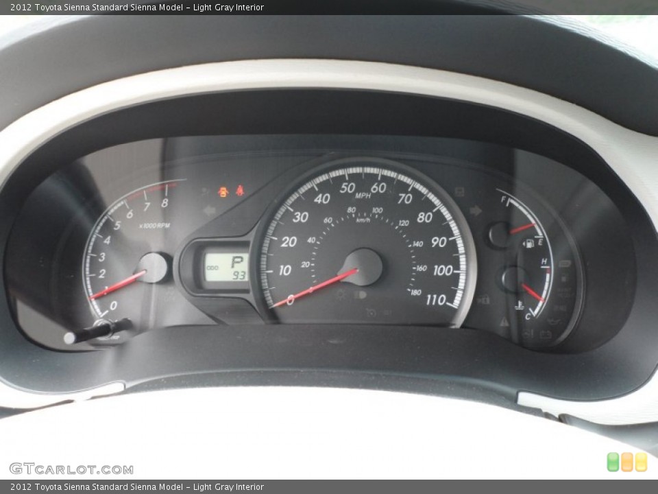 Light Gray Interior Gauges for the 2012 Toyota Sienna  #63375893