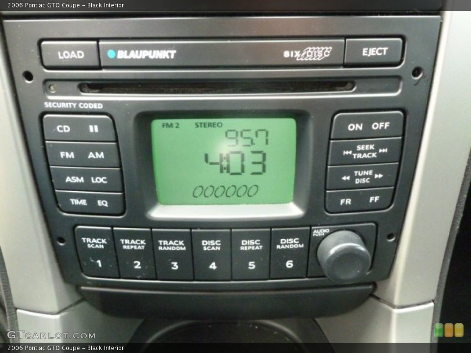 Black Interior Controls for the 2006 Pontiac GTO Coupe #63379585