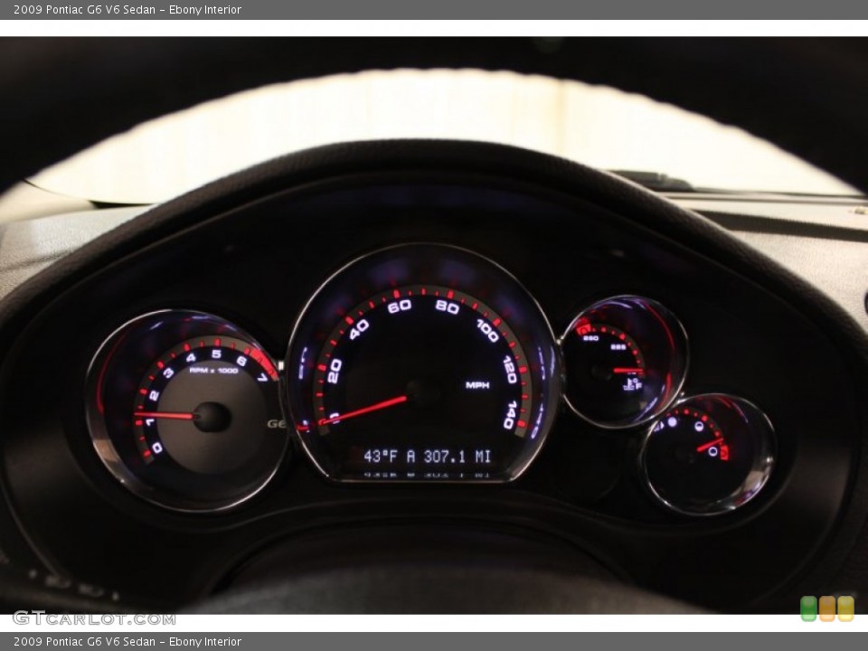 Ebony Interior Gauges for the 2009 Pontiac G6 V6 Sedan #63390964