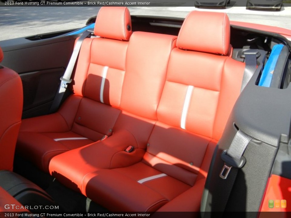 Brick Red/Cashmere Accent Interior Rear Seat for the 2013 Ford Mustang GT Premium Convertible #63392863