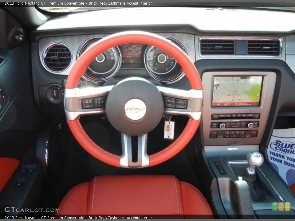 Brick Red/Cashmere Accent Interior Steering Wheel for the 2013 Ford Mustang GT Premium Convertible #63392872