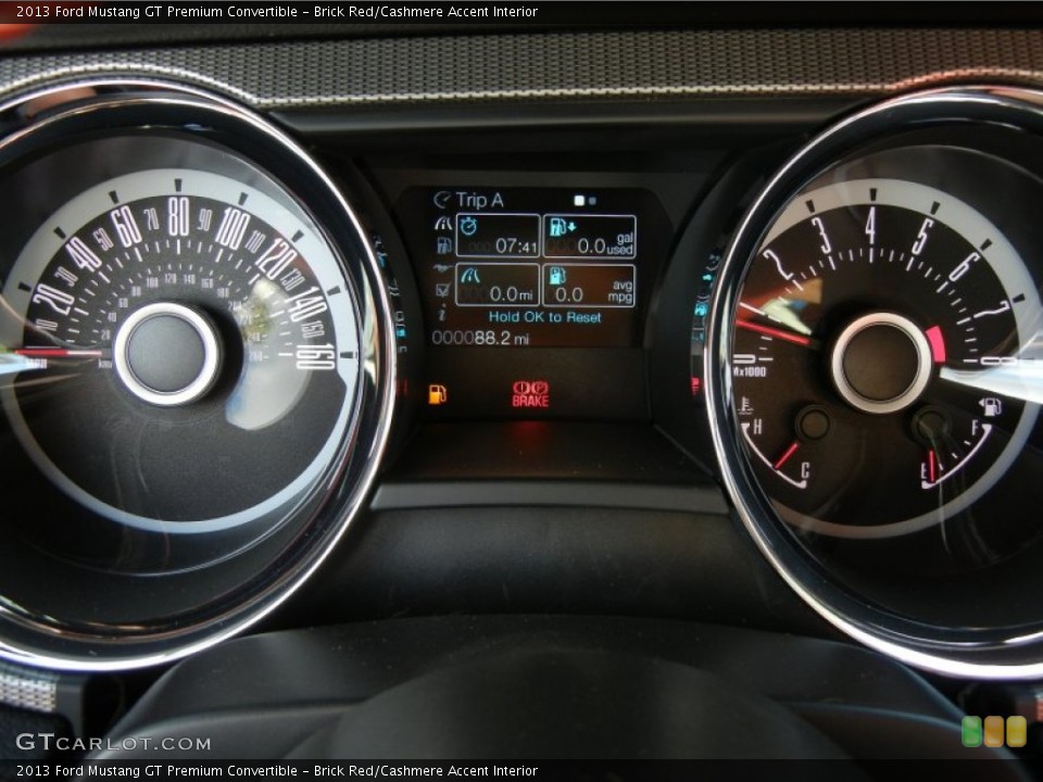 Brick Red/Cashmere Accent Interior Gauges for the 2013 Ford Mustang GT Premium Convertible #63392881