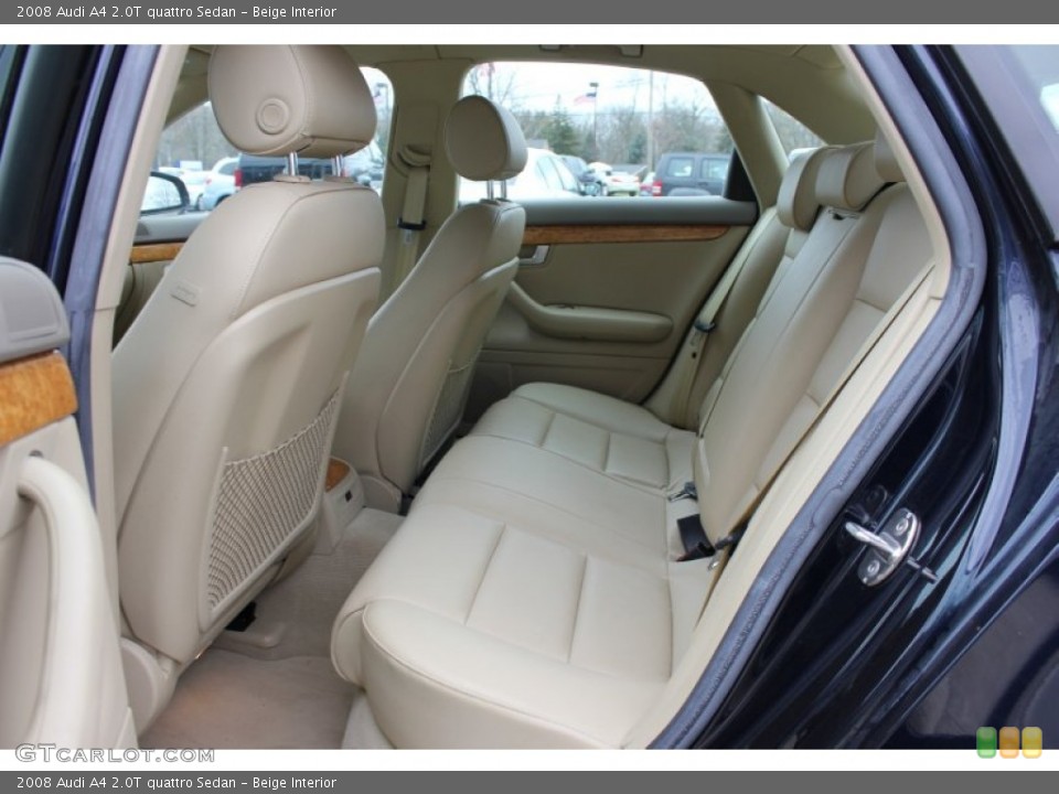 Beige Interior Rear Seat for the 2008 Audi A4 2.0T quattro Sedan #63396340